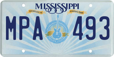 MS license plate MPA493