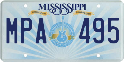 MS license plate MPA495