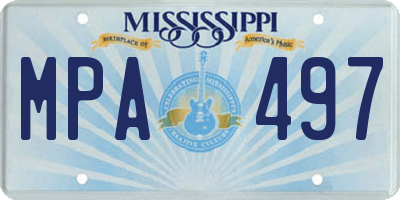 MS license plate MPA497
