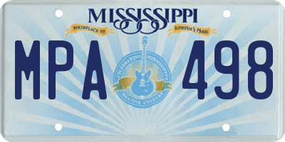 MS license plate MPA498