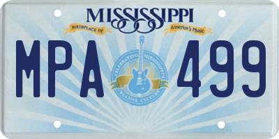 MS license plate MPA499