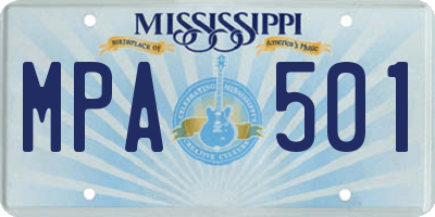 MS license plate MPA501