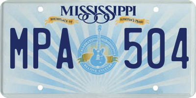 MS license plate MPA504