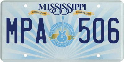 MS license plate MPA506