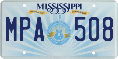 MS license plate MPA508