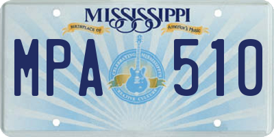 MS license plate MPA510