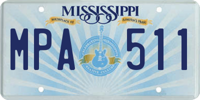 MS license plate MPA511