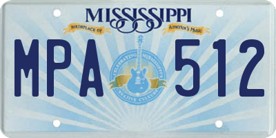 MS license plate MPA512
