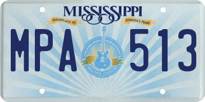 MS license plate MPA513