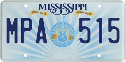 MS license plate MPA515