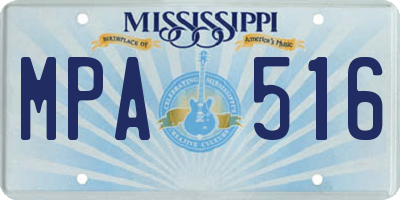 MS license plate MPA516