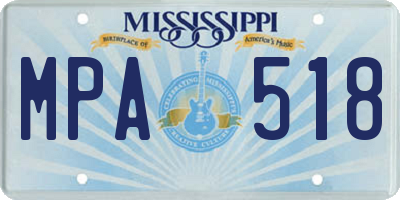 MS license plate MPA518