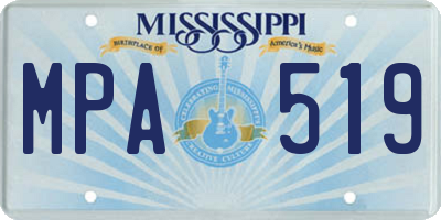MS license plate MPA519