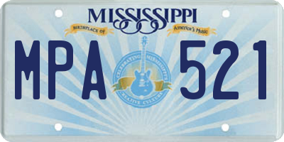 MS license plate MPA521