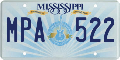 MS license plate MPA522