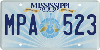MS license plate MPA523