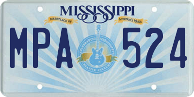 MS license plate MPA524