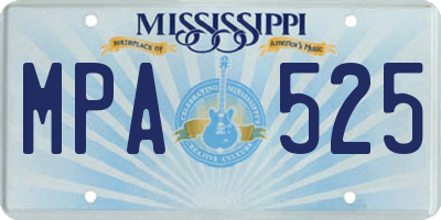 MS license plate MPA525