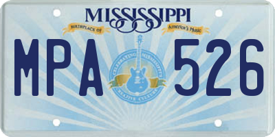 MS license plate MPA526