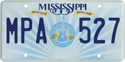 MS license plate MPA527