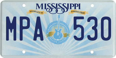 MS license plate MPA530