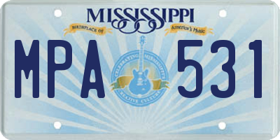 MS license plate MPA531