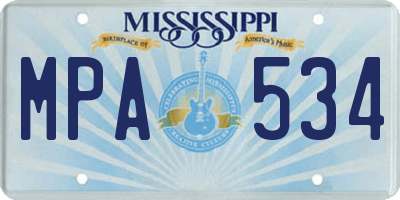 MS license plate MPA534