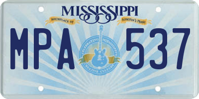 MS license plate MPA537
