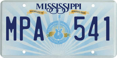 MS license plate MPA541