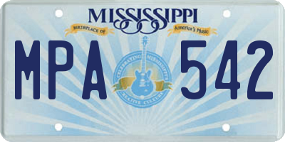 MS license plate MPA542