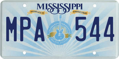 MS license plate MPA544
