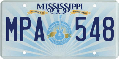 MS license plate MPA548