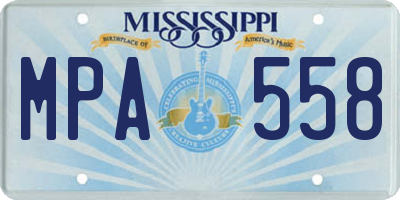 MS license plate MPA558