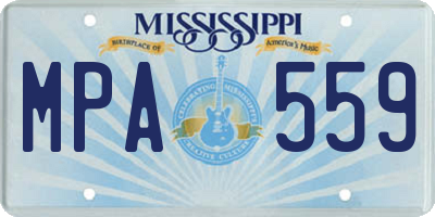 MS license plate MPA559