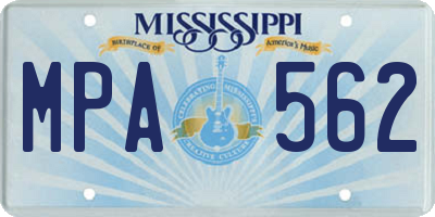 MS license plate MPA562