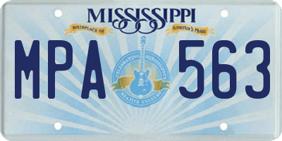 MS license plate MPA563