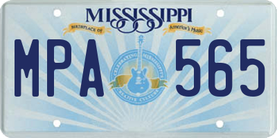 MS license plate MPA565