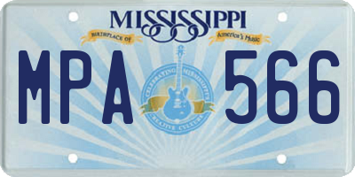 MS license plate MPA566