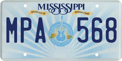 MS license plate MPA568