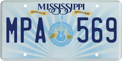 MS license plate MPA569