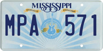 MS license plate MPA571