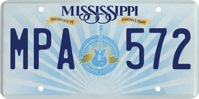 MS license plate MPA572