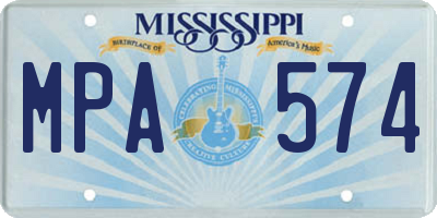 MS license plate MPA574