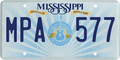 MS license plate MPA577