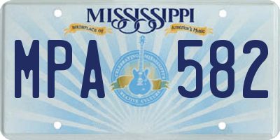 MS license plate MPA582