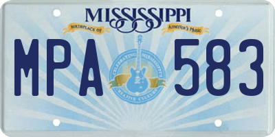 MS license plate MPA583