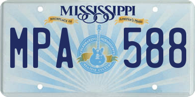 MS license plate MPA588