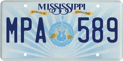 MS license plate MPA589