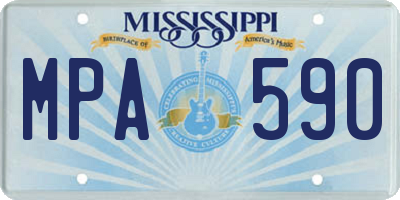 MS license plate MPA590