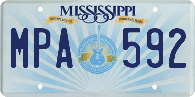 MS license plate MPA592